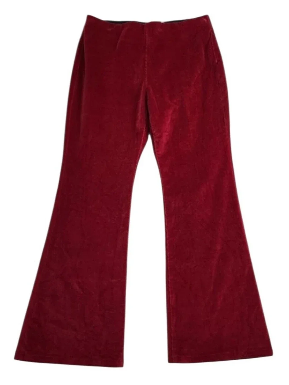 Soft Surroundings Corduroy Pull On Flare Pants Red Petite Medium
